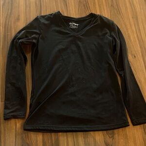 Thermajane Black V-Neck Long Sleeve Thermal Top